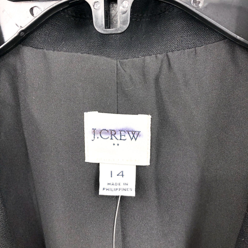 J.Crew Womens One-Button Holland Blazer Size 14 Black Linen-blend AL222 NWT