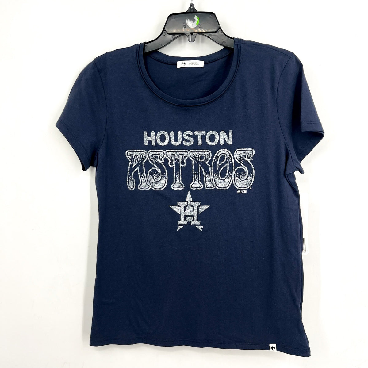47 BRAND Women Houston Astros Graphic T-Shirt Medium Atlas Blue Short Sleeve NWT