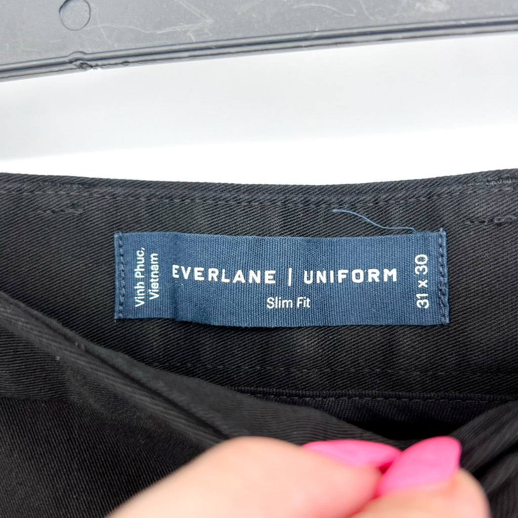 EVERLANE Men's Uniform Performance Chino Pants 31x30 Black Slim Fit NWT