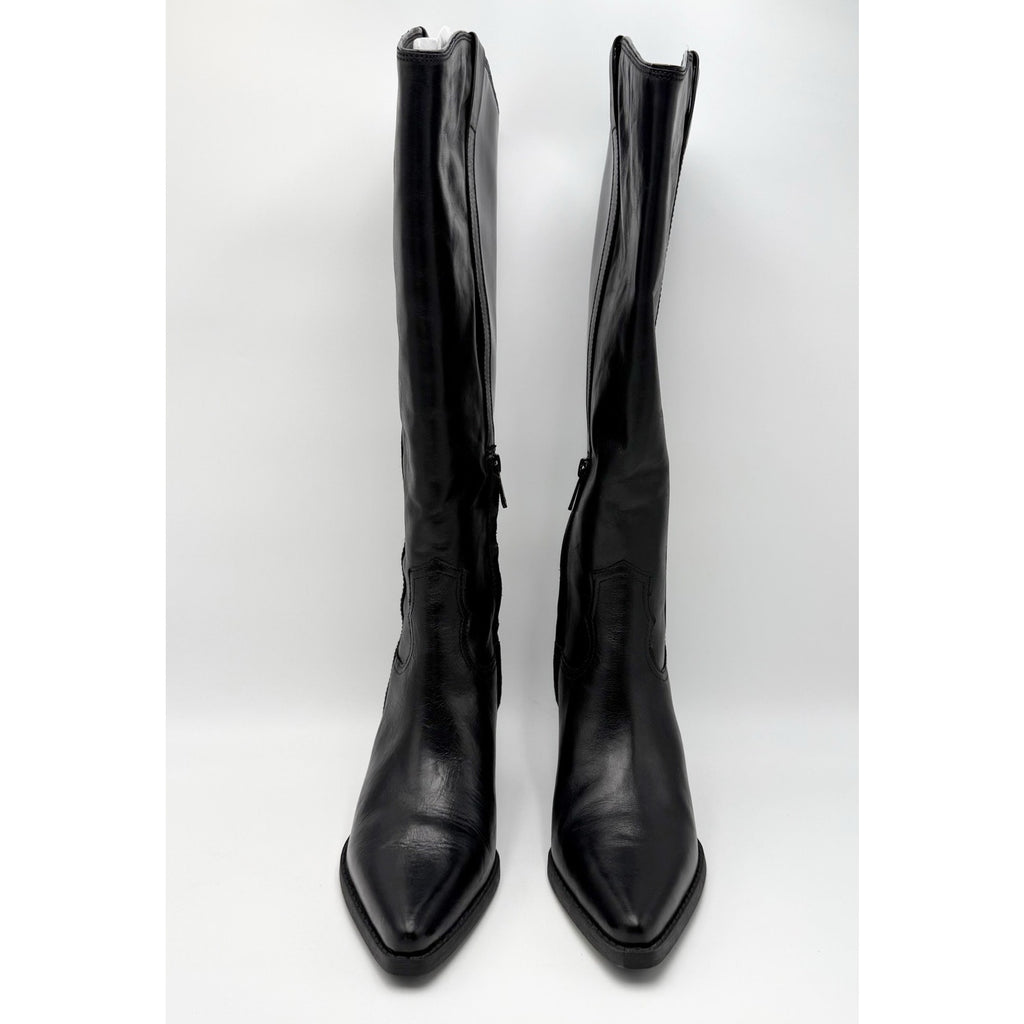 Sam Edelman Womens Wyatt Knee High Boots US 7.5 M Wide Calf Black Leather NWOB