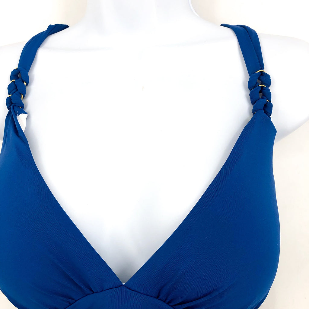 BLEU ROD BEATTIE Ring Master Drape One-Piece Swimsuit Size 8 Blue Azure NWT
