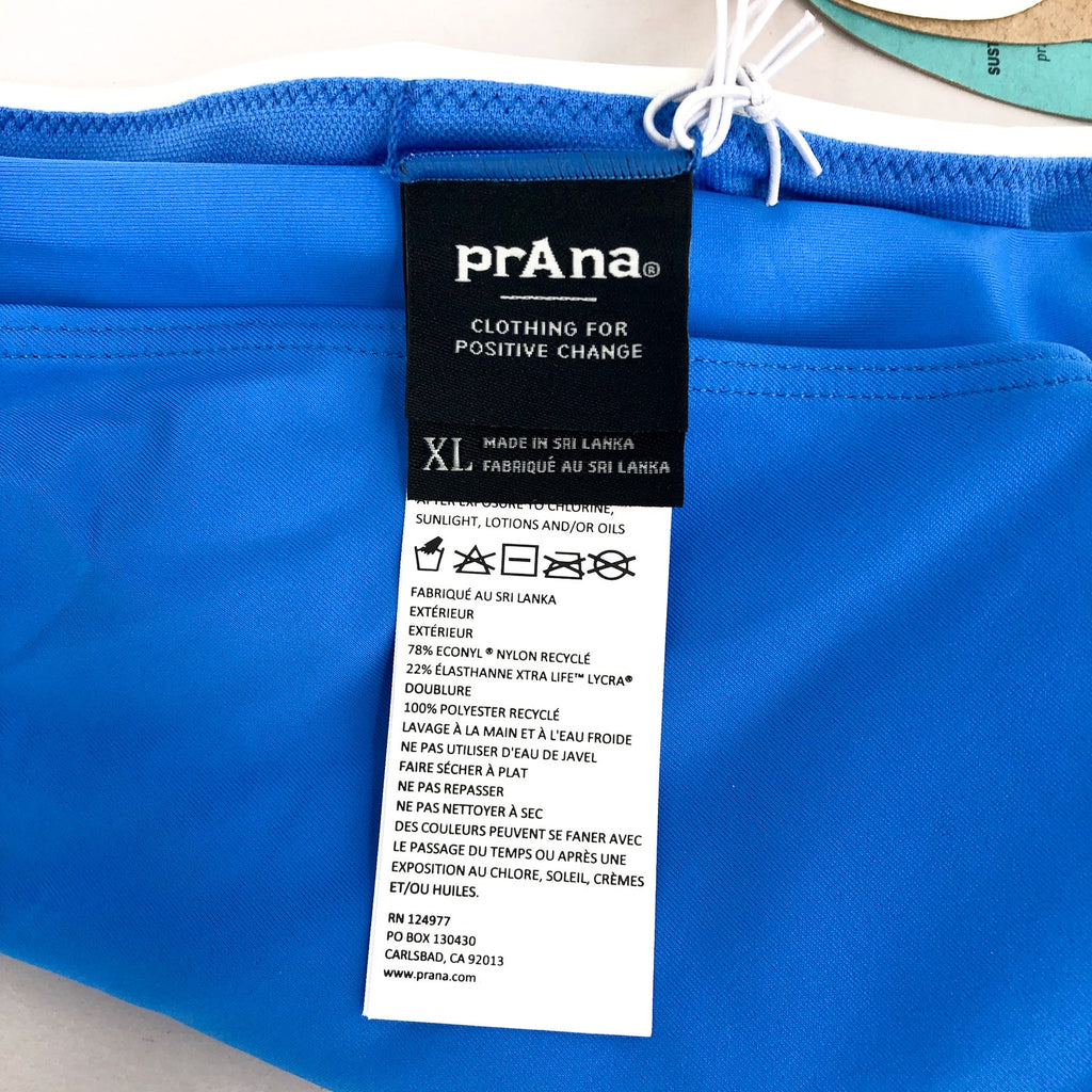 PRANA Women's Tulum Bottom XL Blue Clear Sky Colorblock Mid Rise NWT
