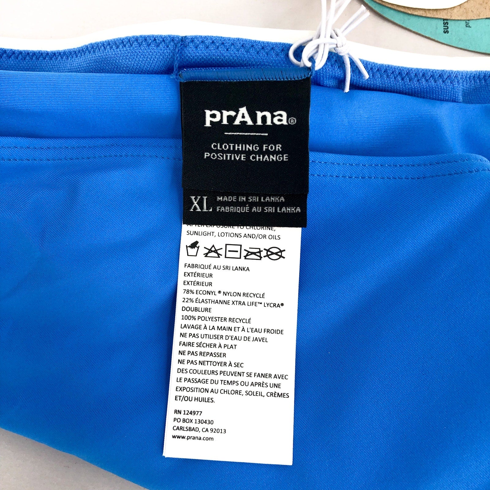 PRANA Women's Tulum Bottom XL Blue Clear Sky Colorblock Mid Rise NWT