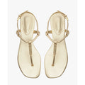 Schutz Womens Elsha Flat Sandals US 5 M Gold Leather NWOB