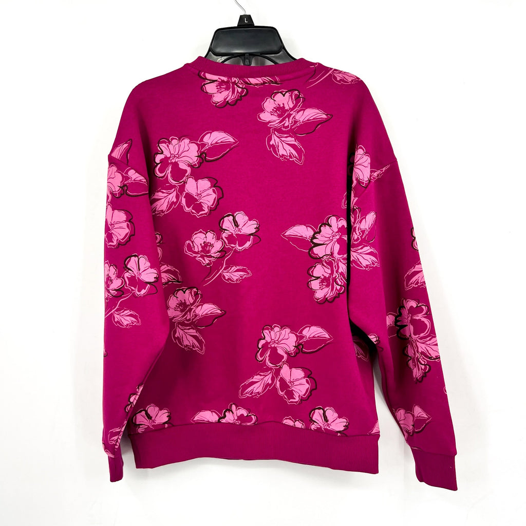 PUMA Women's Essentials Floral Vibes Sweatshirt Small Pink Magenta Crewneck NWT