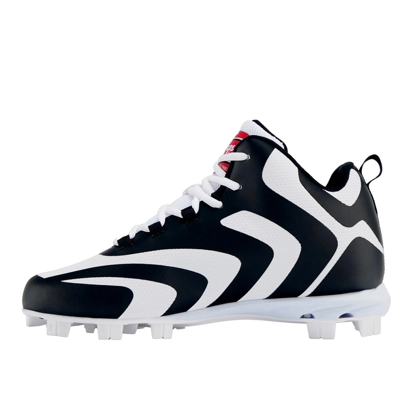 Rawlings Boys Rookie Mid Baseball Cleats US 4 EU 36 Black White NIB