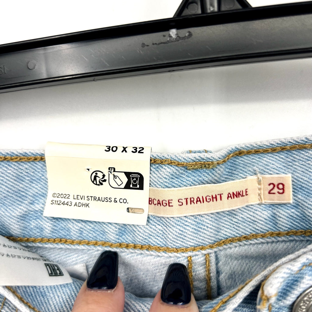 LEVI'S Women's Ribcage Straight Ankle Jeans 29x27 US 8 Light Wash 72693-0110 NWT