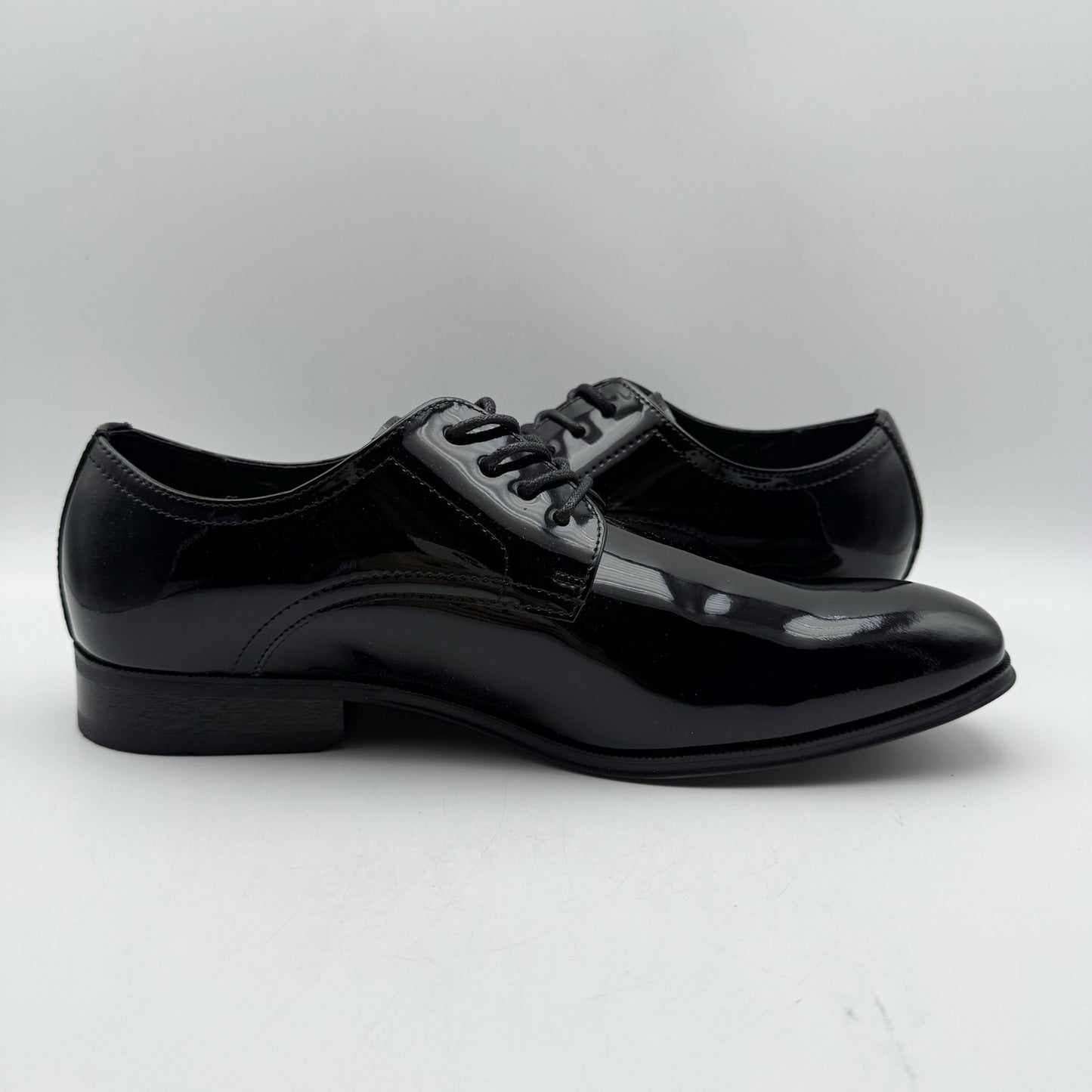 Florsheim Mens Tux Plain Toe Oxford Dress Shoes 9 Wide Black Patent Leather NIB