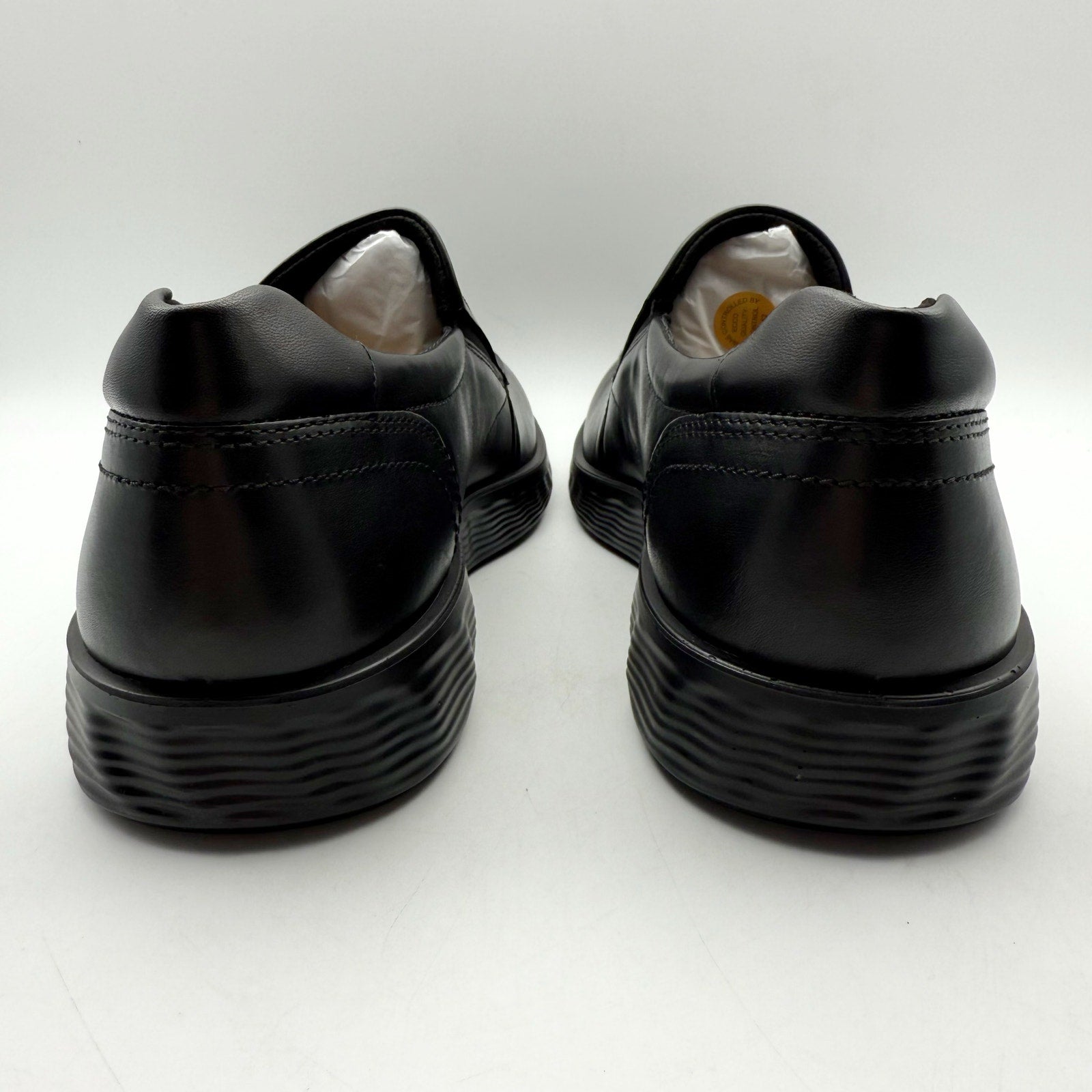 Ecco Mens S Lite Hybrid Apron Toe Oxford Shoes EU 41 US 7-7.5 Black Leather NWOB