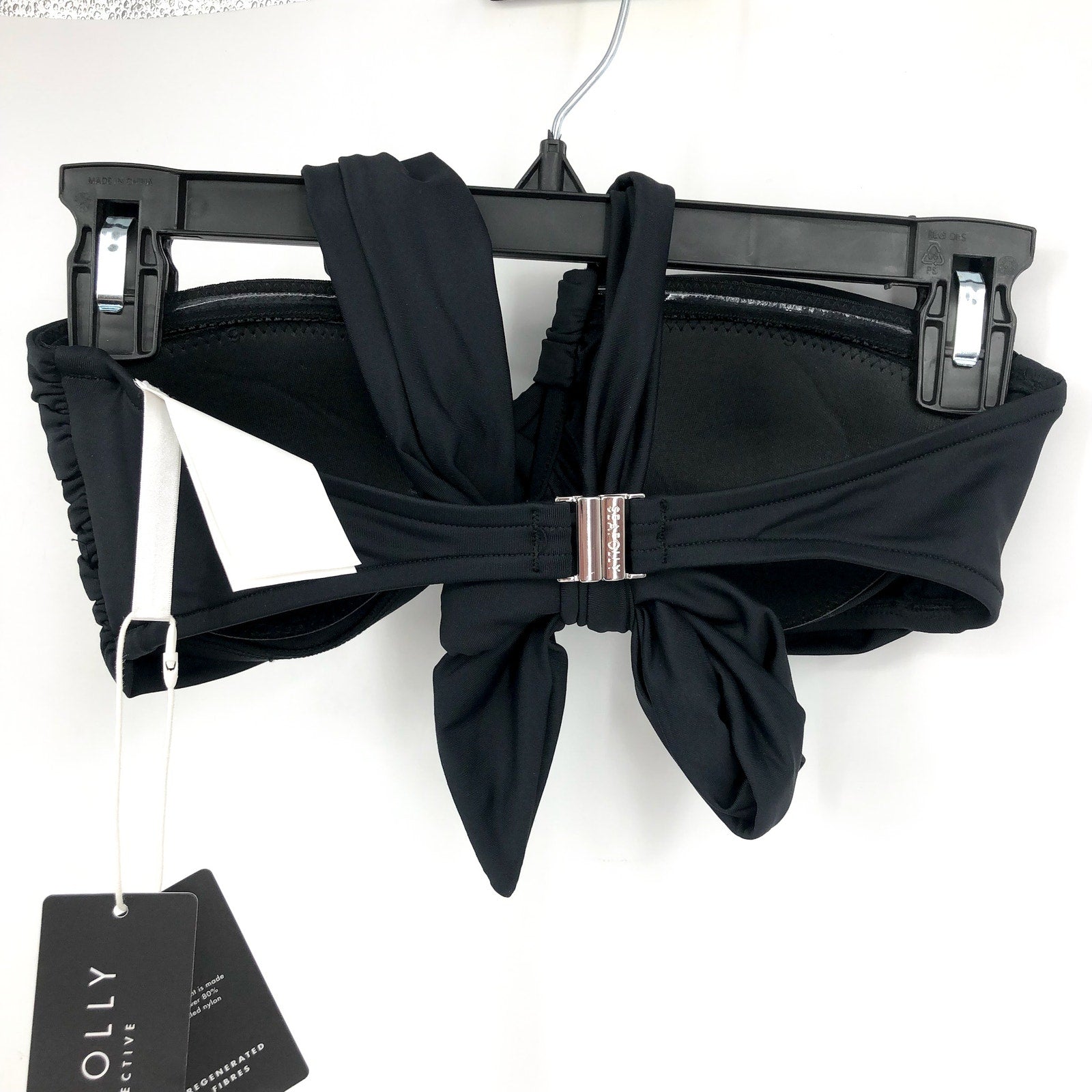 SEAFOLLY Women's Bikini Set Size 2 Black Halter Bandeau & Twist Band Hipster NWT