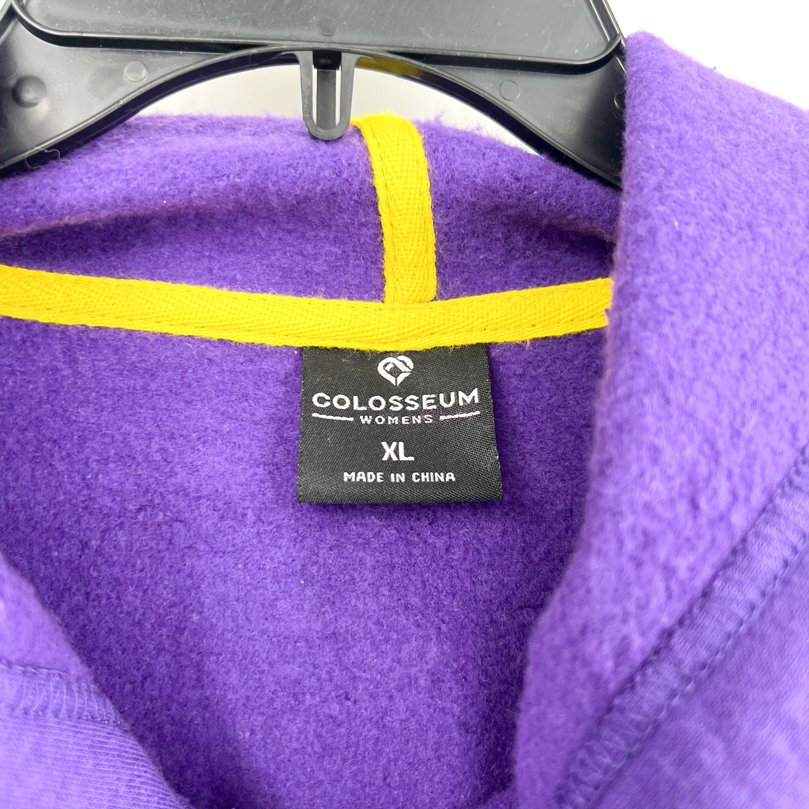 COLOSSEUM Womens LSU Tigers Stripe Logo Cropped Hoodie XL Purple Sweatshirt NWOT
