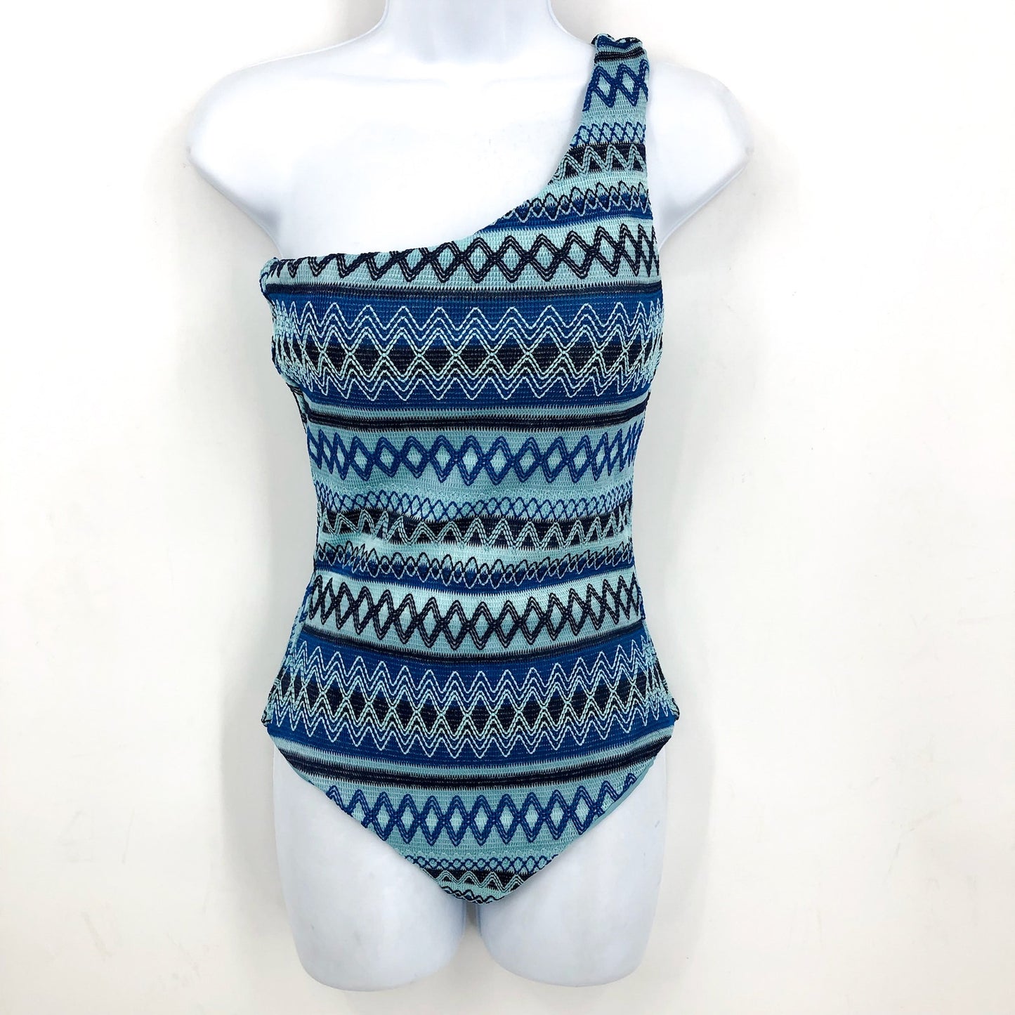 BEACH RIOT Women's Alba One Piece Swimsuit Small Blue Daydream Chevron NWOT