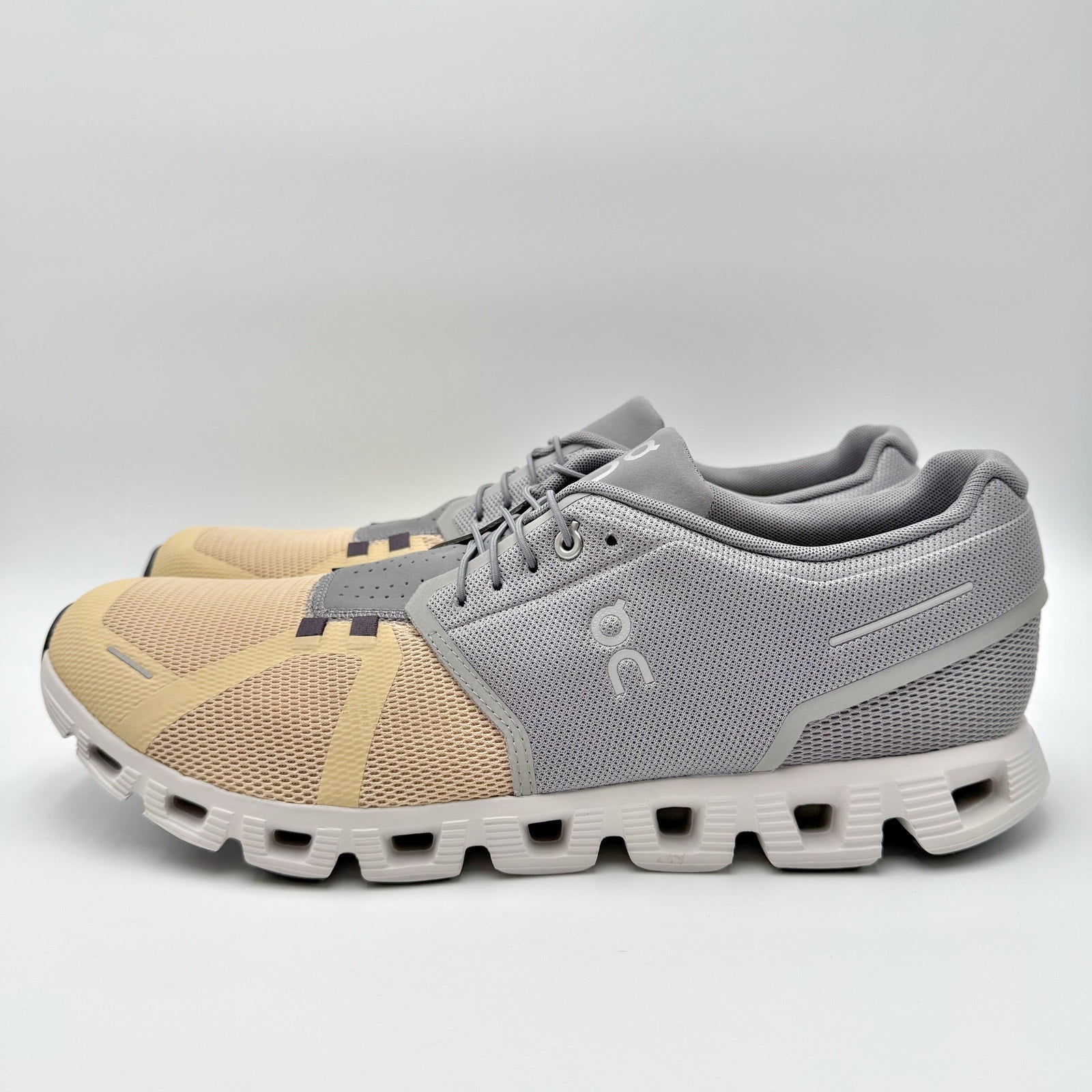 ON Mens Cloud 5 Running Shoes US 14 EU 49 Beige Grey Athletic Sneakers NIB