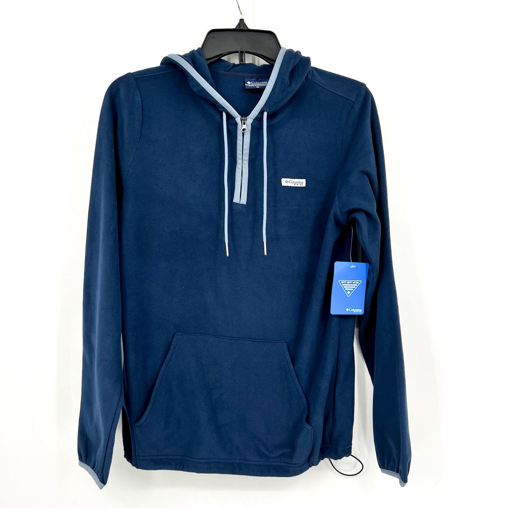 Columbia Womens Tidal Fleece Hoodie XS Blue Pocket Pullover NWT