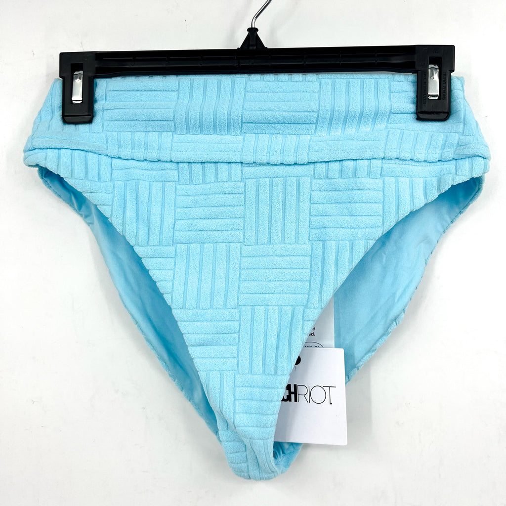 BEACH RIOT Women's Highway Bikini Bottoms Medium Blueberry Ice Terry NWT