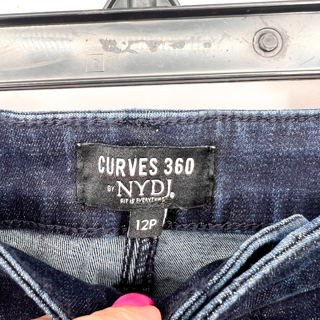 NYDJ Curves 360 Womens Slim Straight Crop Jeans Size 12 PETITE Mesquite Blue NWT