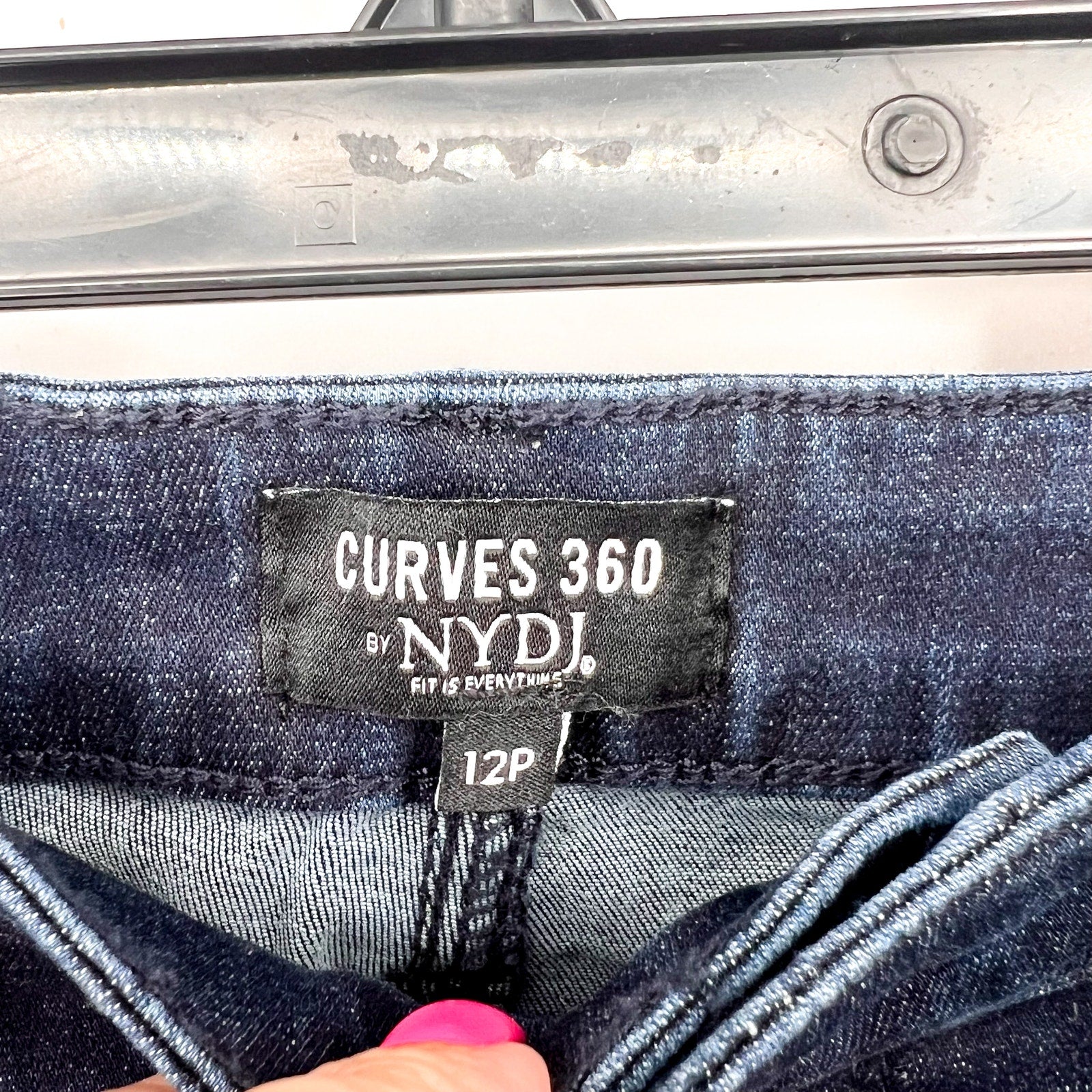 NYDJ Curves 360 Womens Slim Straight Crop Jeans Size 12 PETITE Mesquite Blue NWT