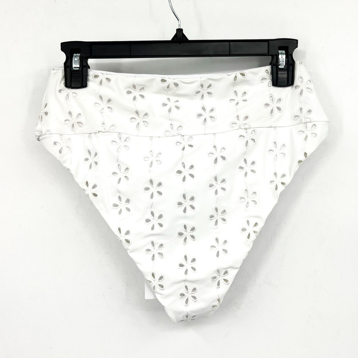 BEACH RIOT Women's Hazel Eyelet Bikini Bottom Large White Magnolia NWT