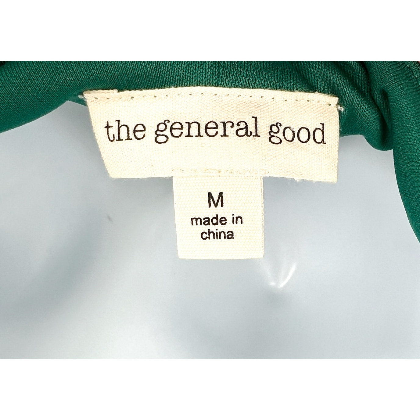 THE GENERAL GOOD Womens Off-Shoulder Satin Midi Dress Medium Forest Green NWOT