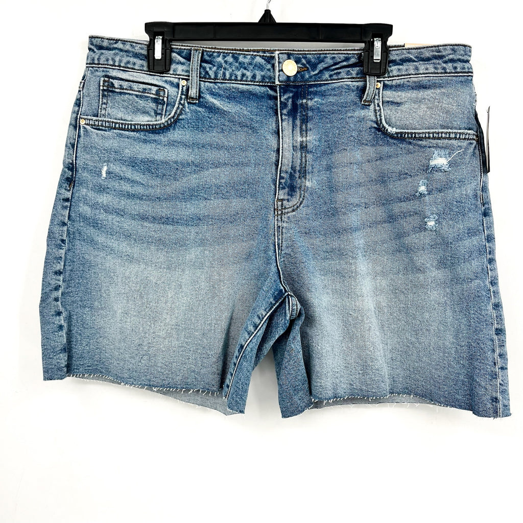 KUT FROM THE KLOTH Hailey Cut-off Denim Shorts Size 14 Focus Blue Jean NWT