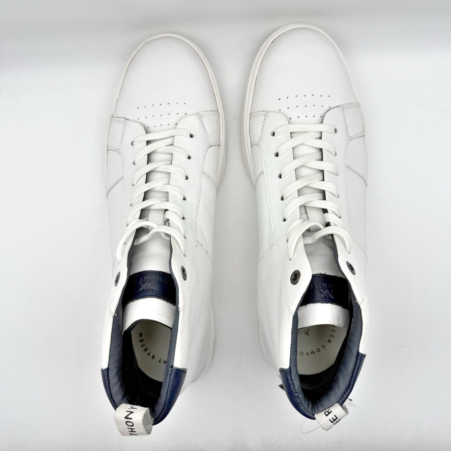 Anthony Veer Mens Kips High-Top Sneakers US 10.5 EU 43.5 White Leather NWOB