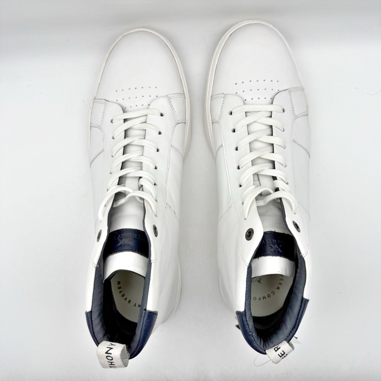 Anthony Veer Mens Kips High-Top Sneakers US 10.5 EU 43.5 White Leather NWOB