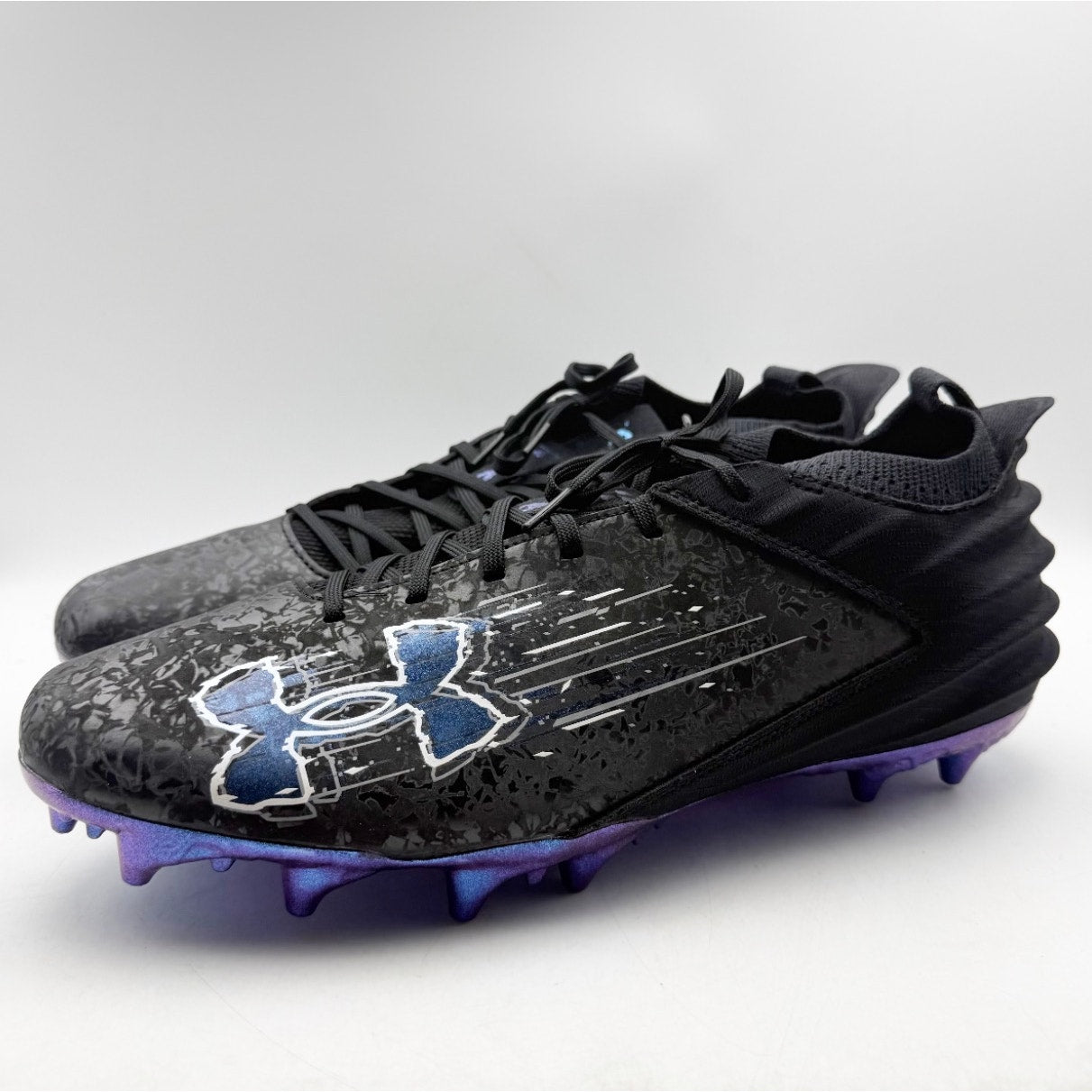 Under Armour Mens Blur Smoke Suede 2.0 MC Molded Football Cleat US 13 Black NWOB