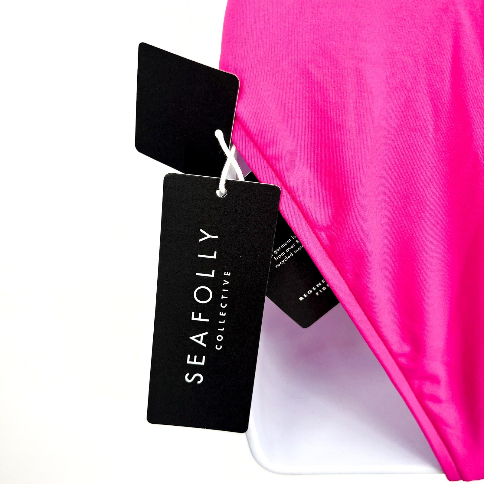 SEAFOLLY COLLECTIVE Cross Back One Piece Size 8 Hot Pink Plunge Neck NWT