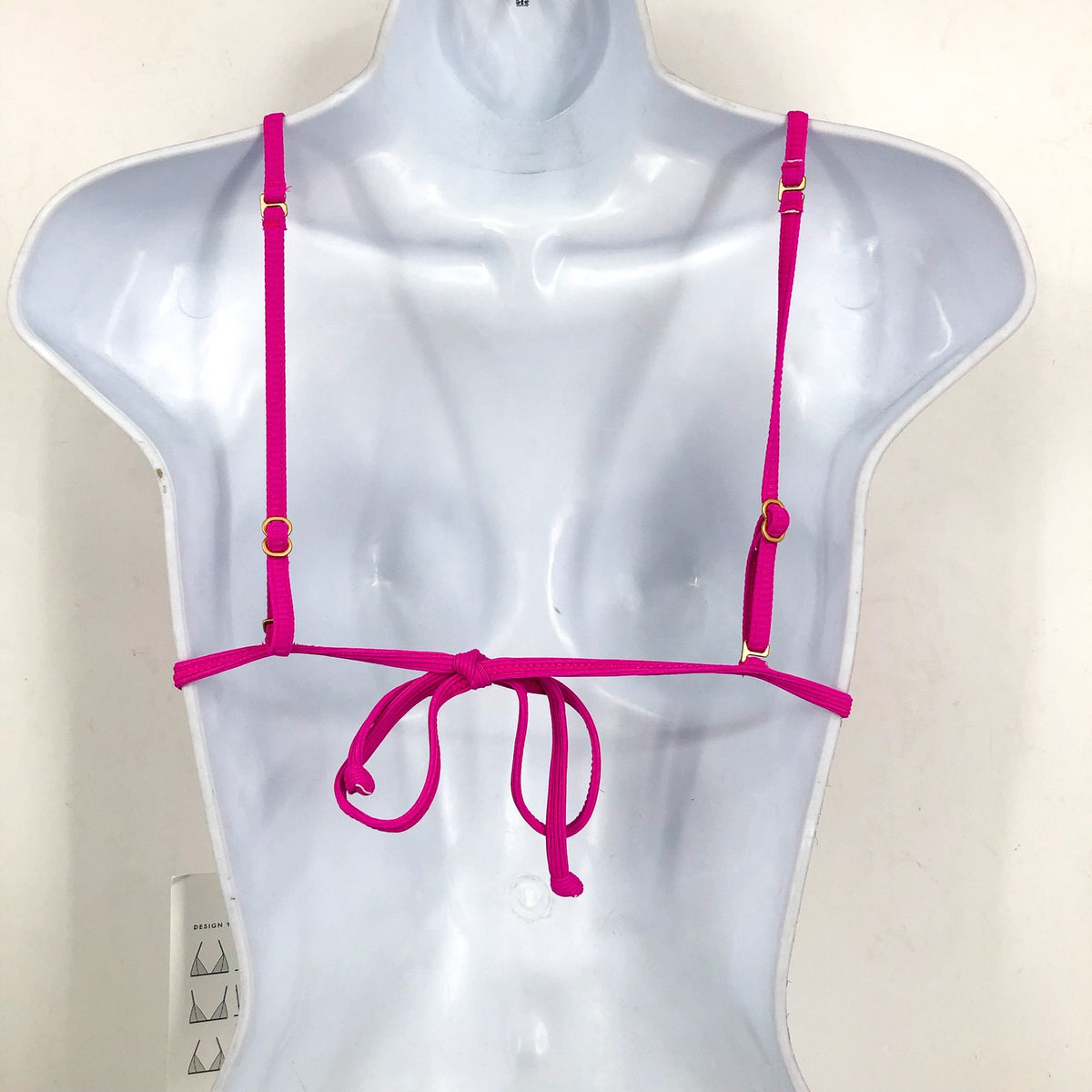 L*SPACE Lindsay Bikini Top XL Pink Bright Fuchsia Ribbed Triangle NWT
