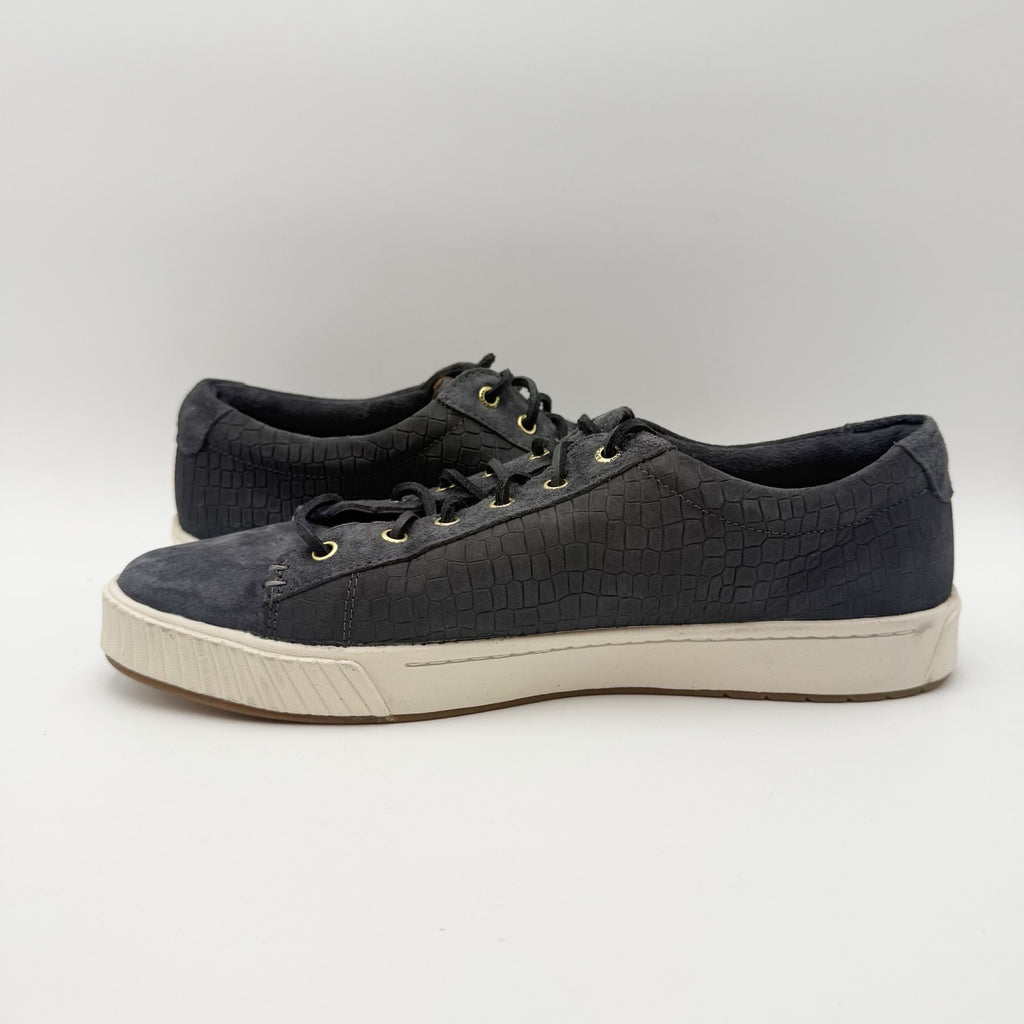 SPERRY Womens Anchor Plushwave Sneakers Size 11 Black Croc Embossed Suede NWOB