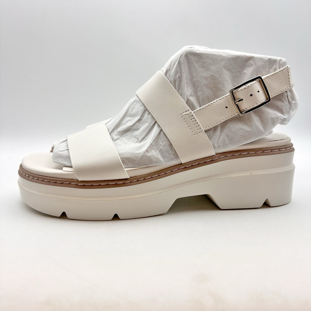 Naturalizer Womens Darry-Sling Sandals Size 9 White Leather Lug Sole NIB