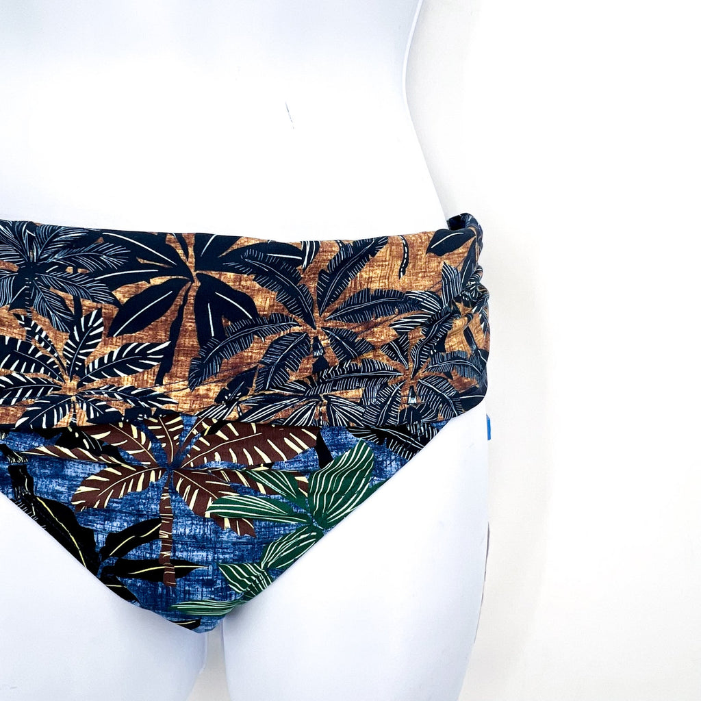 BLEU ROD BEATTIE By the Sea Sarong Hipster Bikini Bottom Size 6 Blue Gold NWT