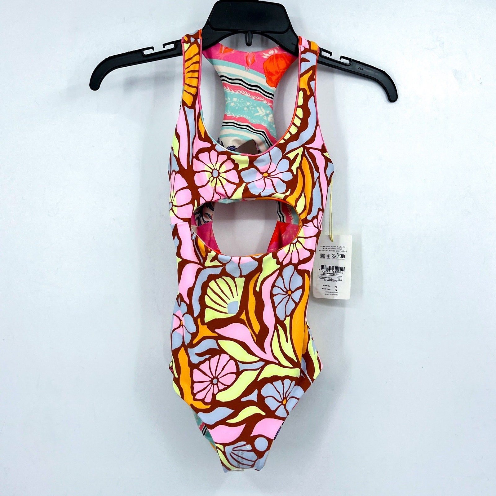 MAAJI Reversible Confetti One Piece Swimsuit Girl's 12 Pink Sundance Multi NWT