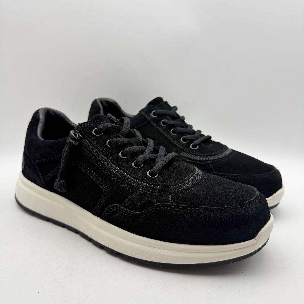 BILLY Footwear Mens Comfort Jogger Sneakers US 7.5 Wide EU 40.5 Black Suede NWOB