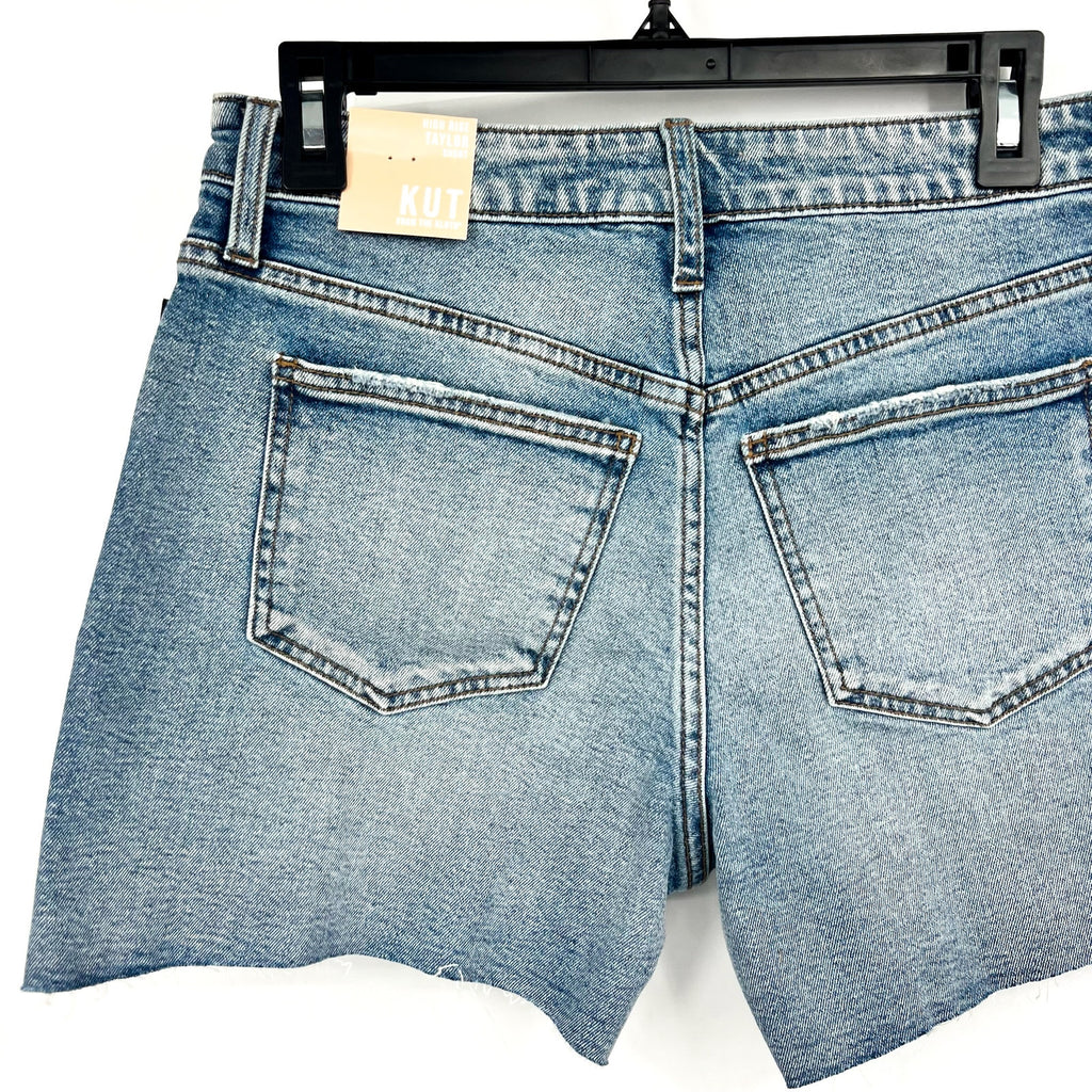 KUT FROM THE KLOTH Taylor Denim Shorts Size 0 Freedom Blue High Waist CutOff NWT