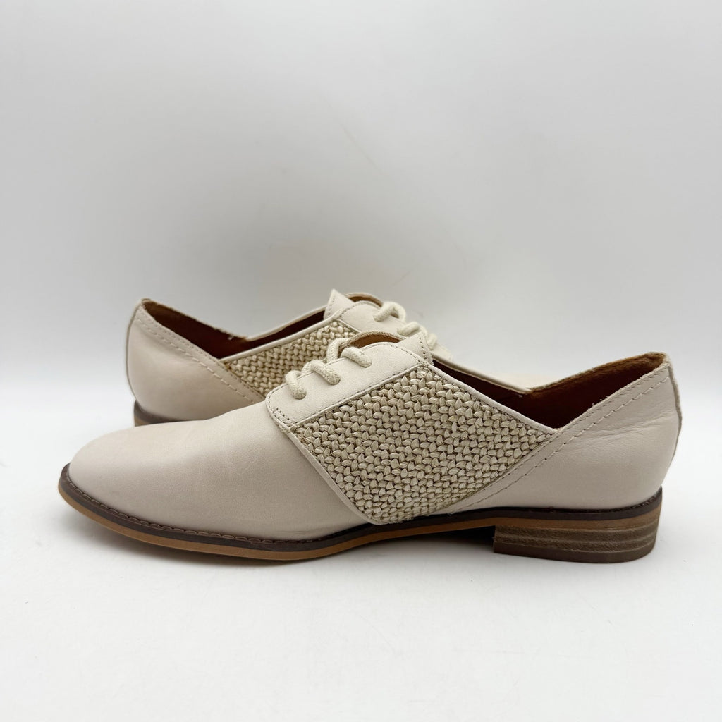 Lucky Brand Womens Elyza Oxford Shoes US 7 M Off White Leather NWOB