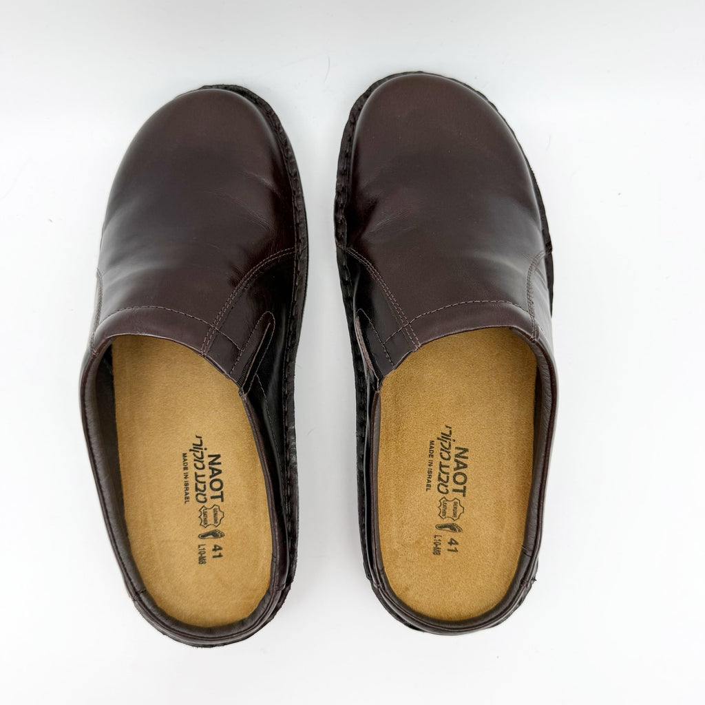 Naot Mens Bjorn Clogs EU 41 US 8 Dark Brown Leather Slip On NIB