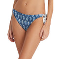 LAUREN RALPH LAUREN Hipster Bikini Bottom Size 14 Blue Print Side-Tie NWT