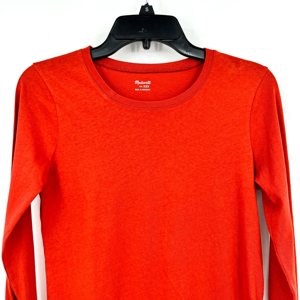 MADEWELL Women's Northside Vintage Long-Sleeve Tee XXS Orange Etruscan Clay NWT