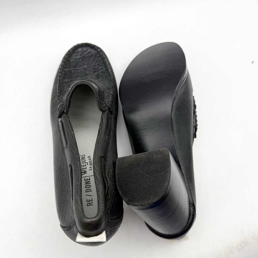 RE/DONE Womens Winsome Heel Loafers US 7 M EU 37 Black Leather NWOB