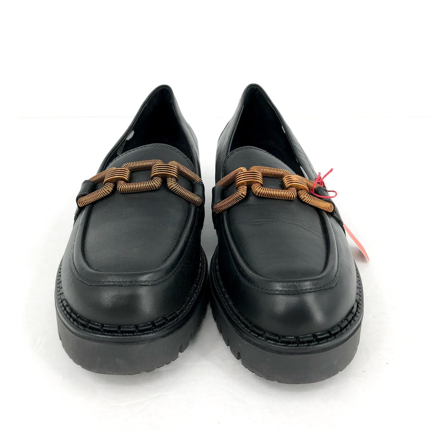 PIKOLINOS Women Aviles Platform Loafer EU 39 US 8.5 Black Leather Chain Link NIB