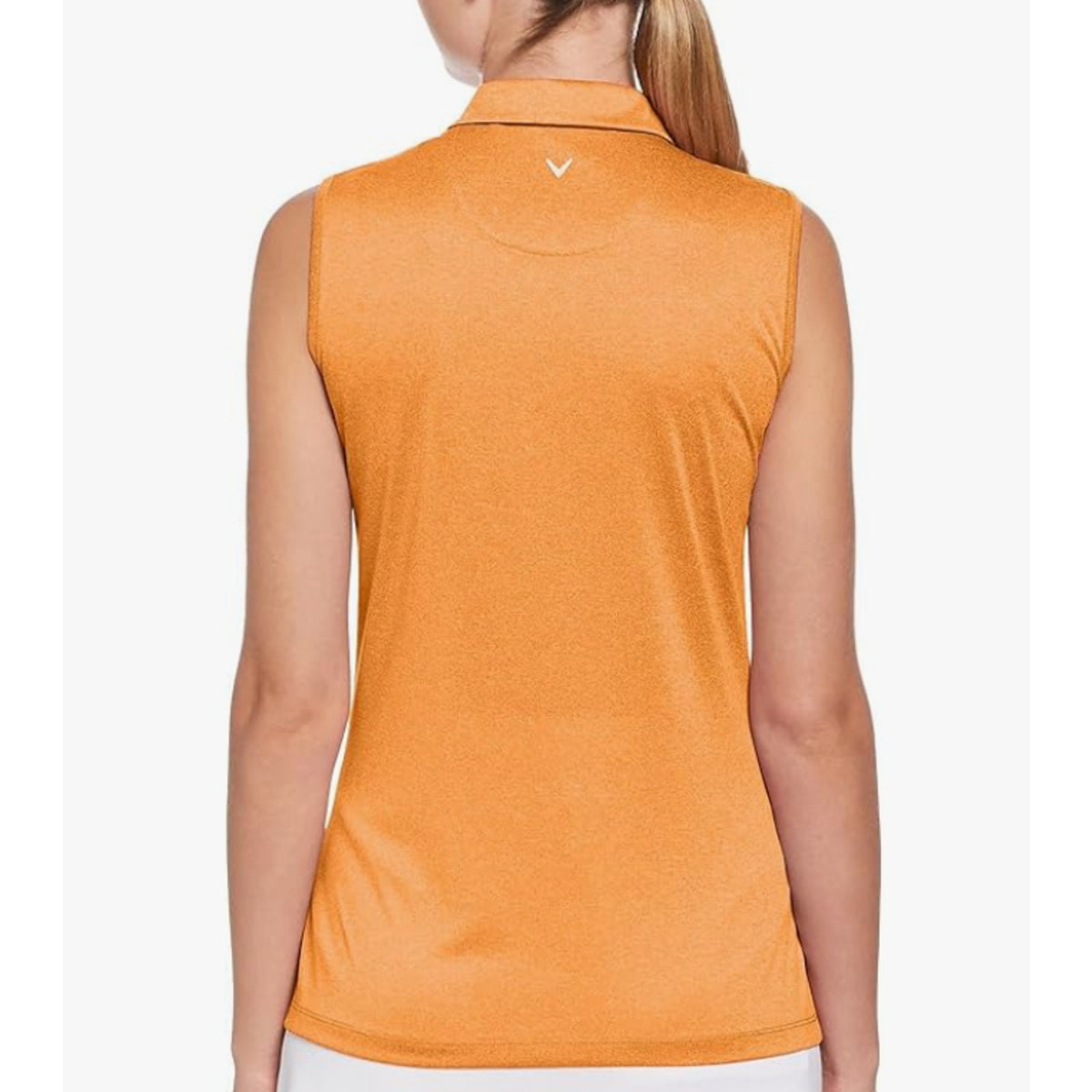 CALLAWAY Women's Quarter Zip Golf Polo Shirt XS Orange Sleeveless NWT