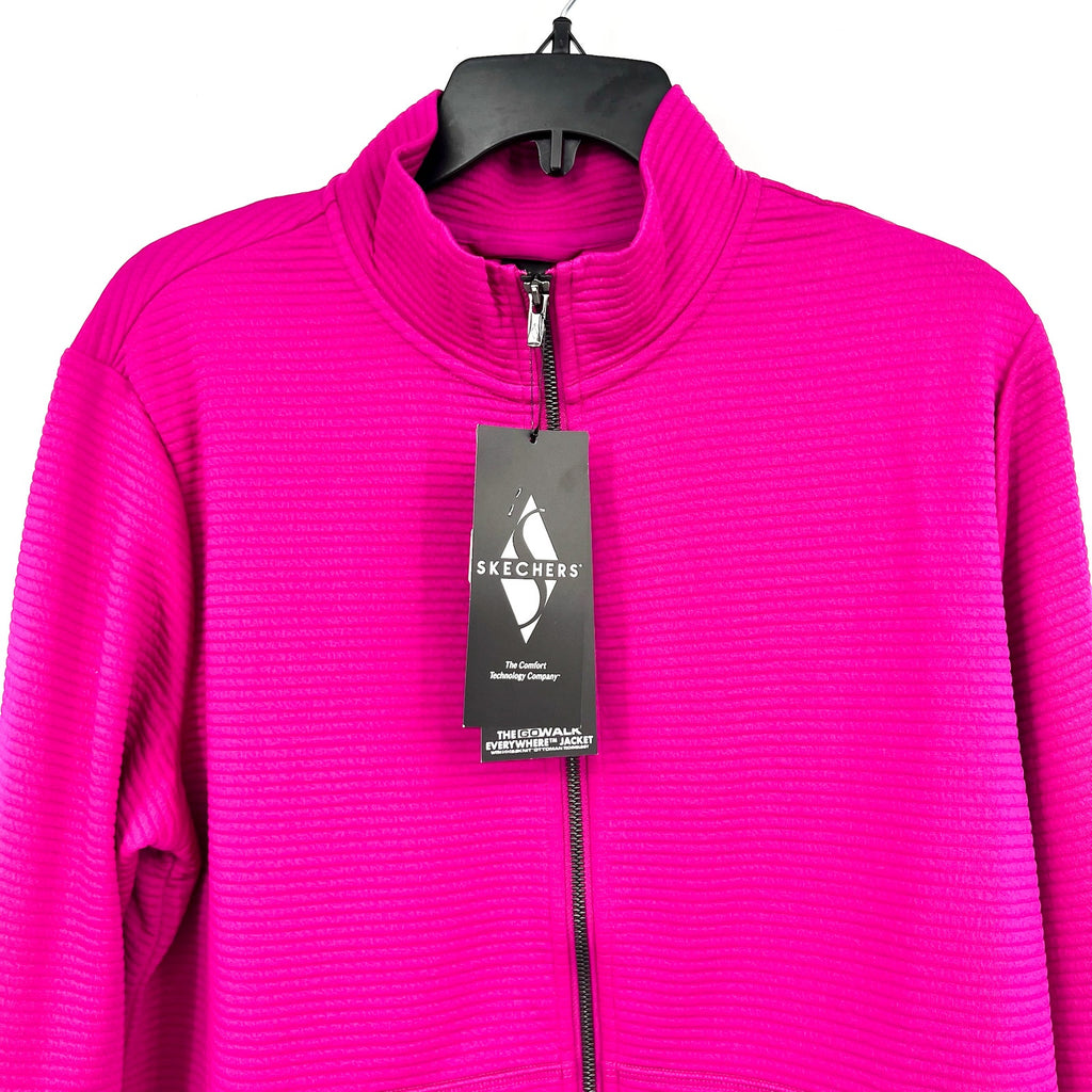 SKECHERS Women's GO WALK Everywhere Jacket Large Pink Full Zip NWT