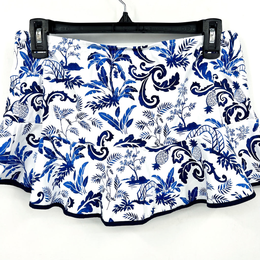 TOMMY BAHAMA Terazzo Tile Swim Skirt XS Blue White Print Mountain Bluebell NWT
