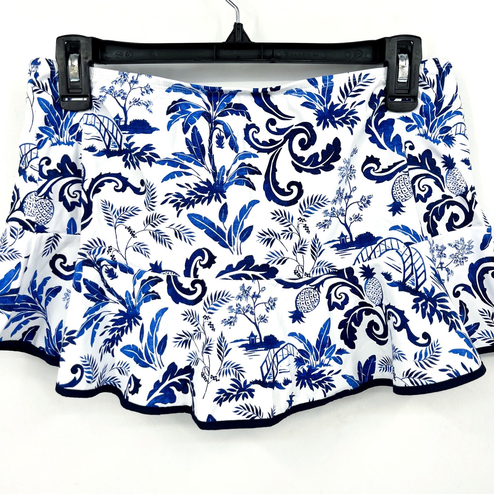 TOMMY BAHAMA Terazzo Tile Swim Skirt XS Blue White Print Mountain Bluebell NWT
