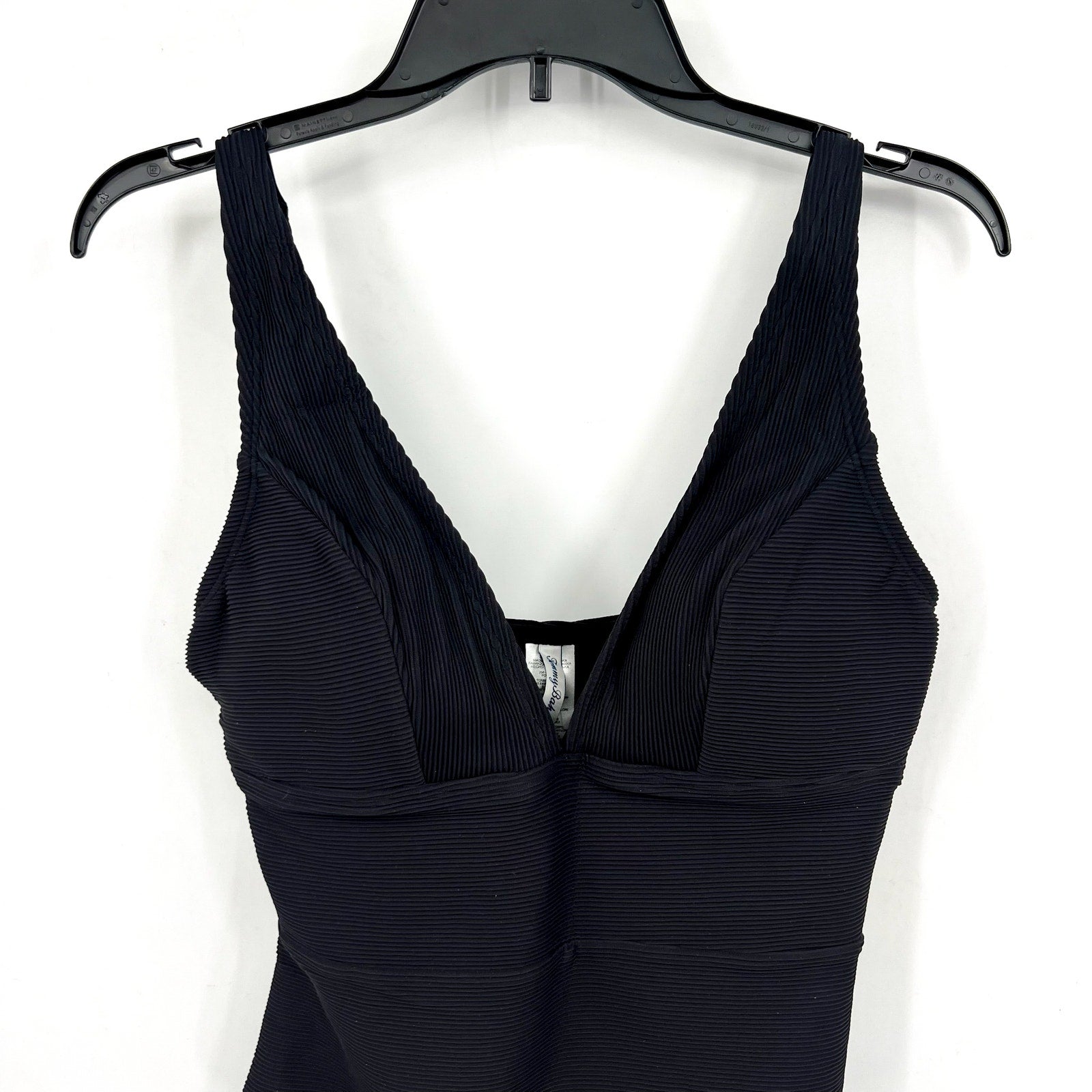 TOMMY BAHAMA Ocean Point One-Piece Swimsuit Size 16 Black Over-the-Shoulder NWT