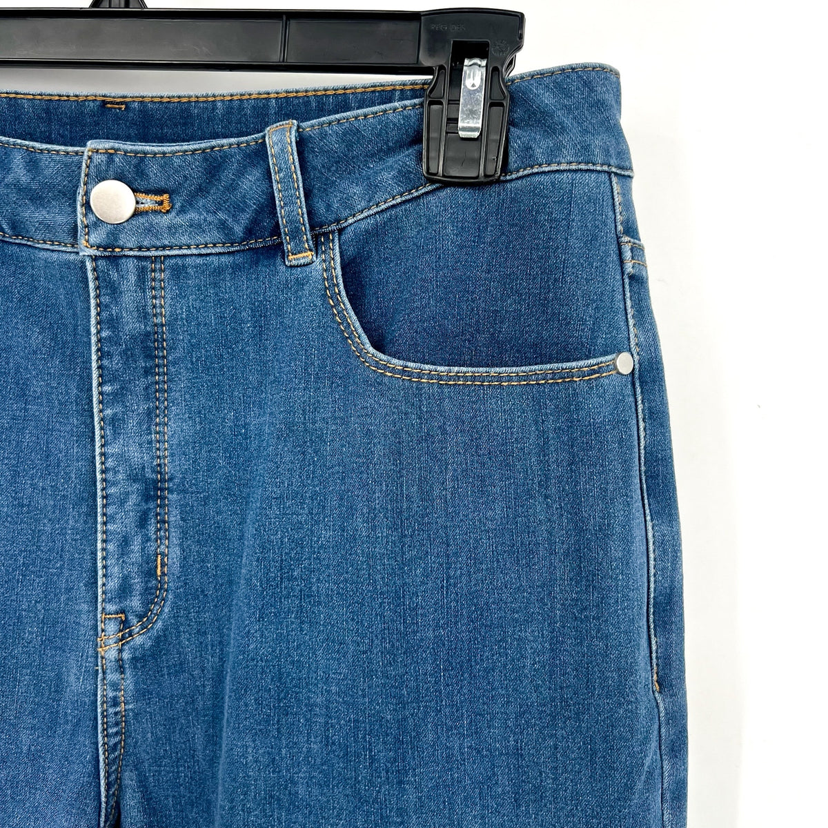 COMMANDO Women's Do It All Denim Skinny Jeans Large 12-14 Blue Light Indigo NWT