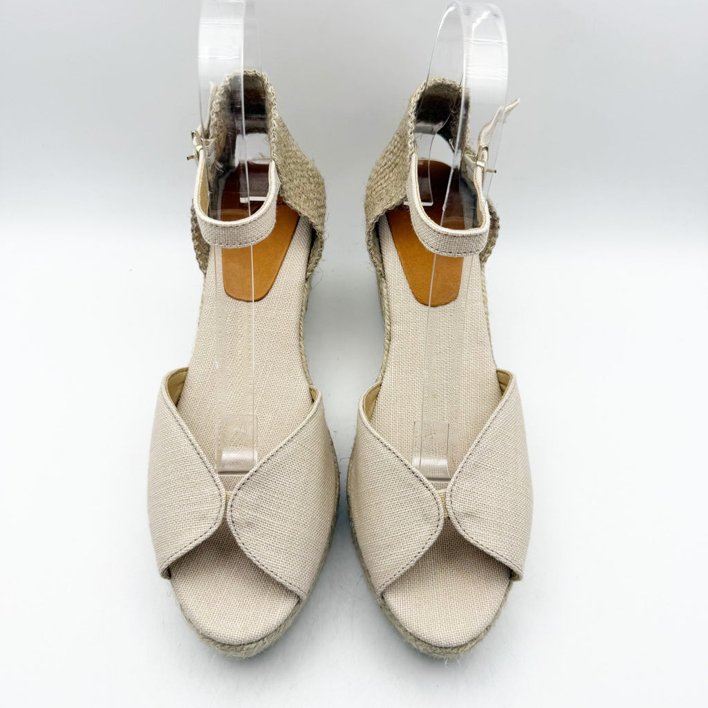 Toni Pons Womens Lua-NT Wedge Heels EU 41 US 10.5 Cream Espadrille Sandals