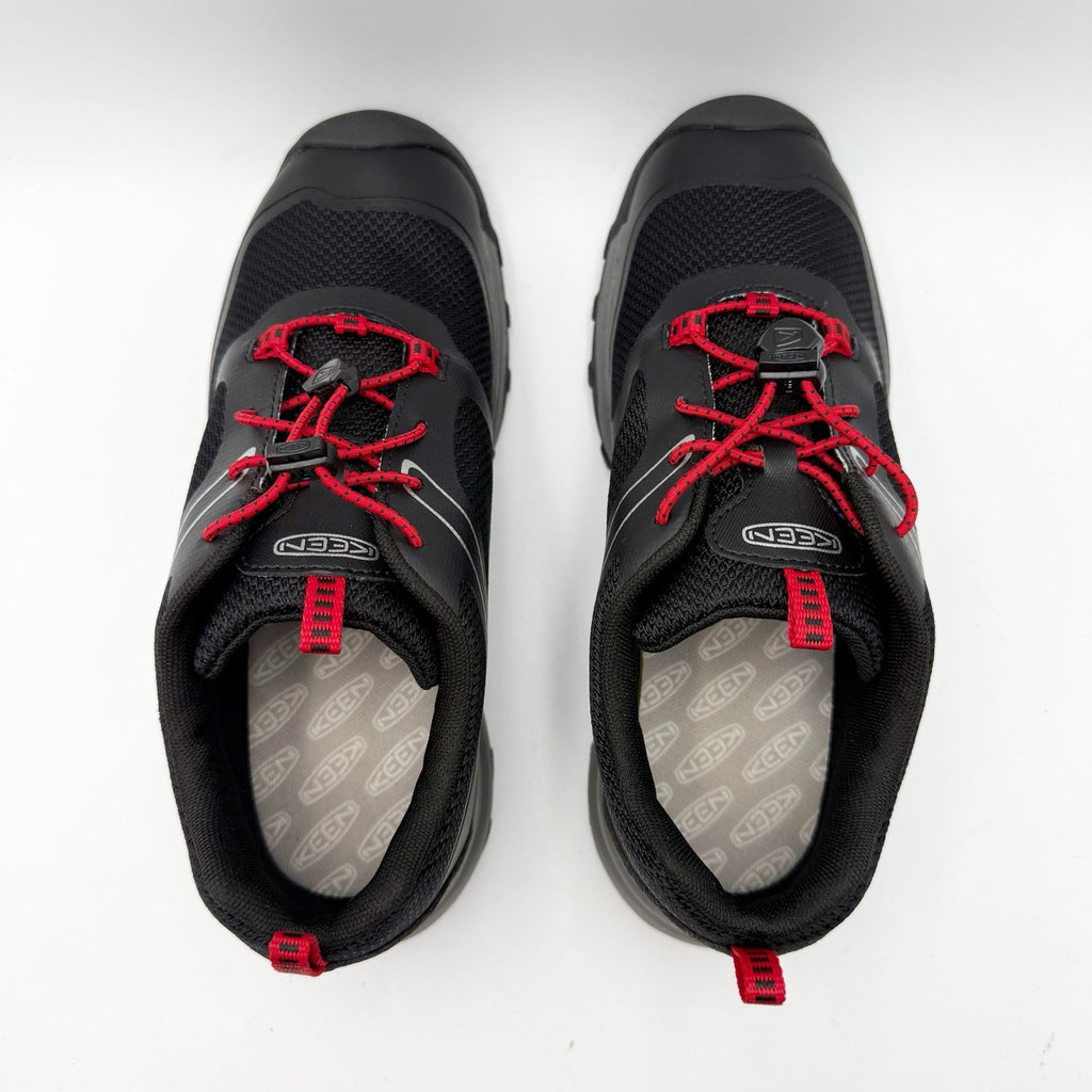 KEEN Big Kids Wanduro Sneakers Size 5 Black Red Waterproof NWOB