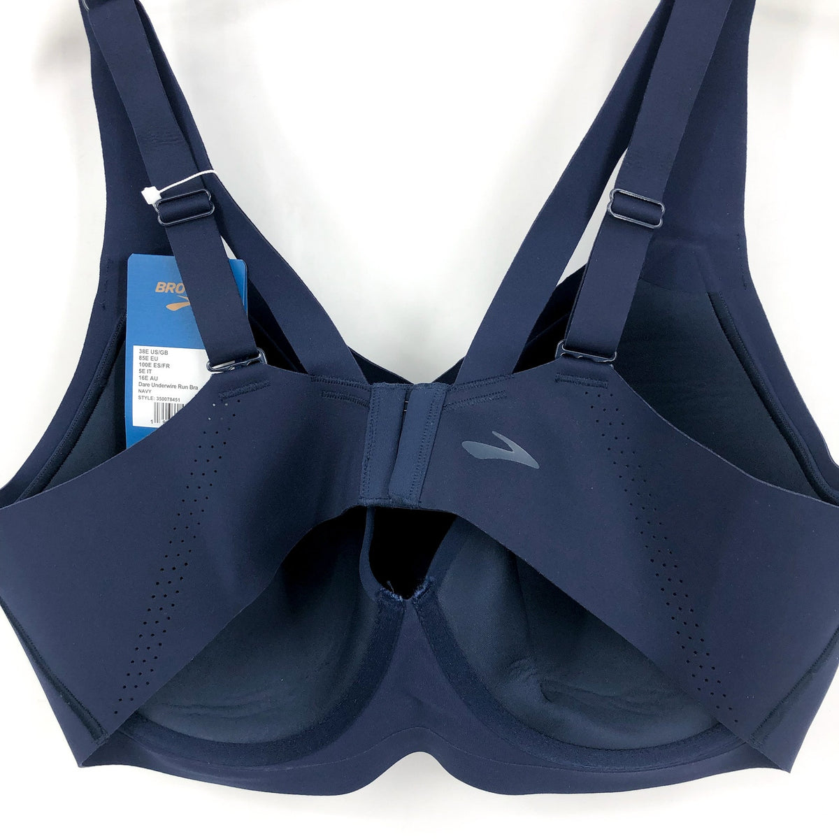 BROOKS Women's Dare Underwire Run Bra Size 38 E DD Navy Blue High Support NWT